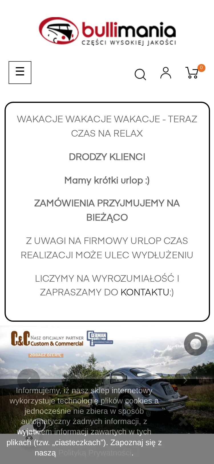 Bullimania - widok mobilny