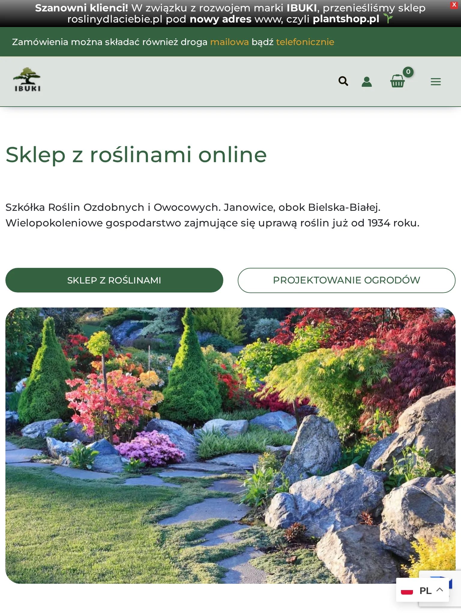 Plantshop.pl - widok tablet