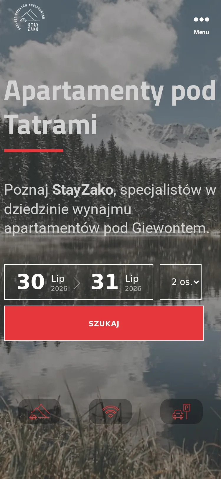 StayZako - widok mobilny
